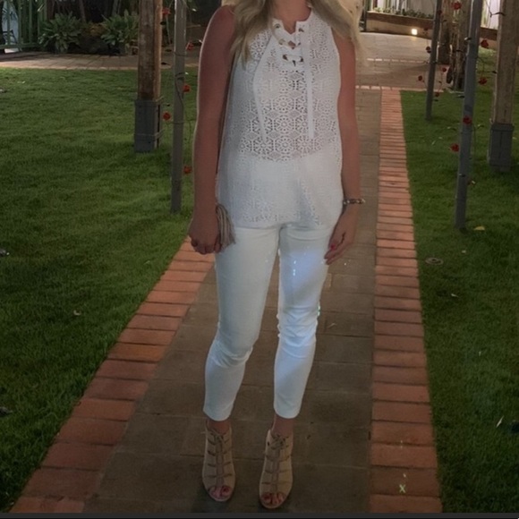 Michael Kors Crochet Lace Up Sleeveless Top NWT - Picture 8 of 8